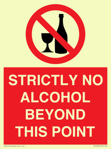 STRICTLY NO ALCOHOL BEYOND THIS POINT